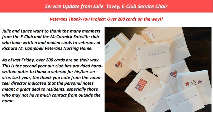 Nov. 2021 - Veterans Thank-You Project: Over 200 cards on the way!!