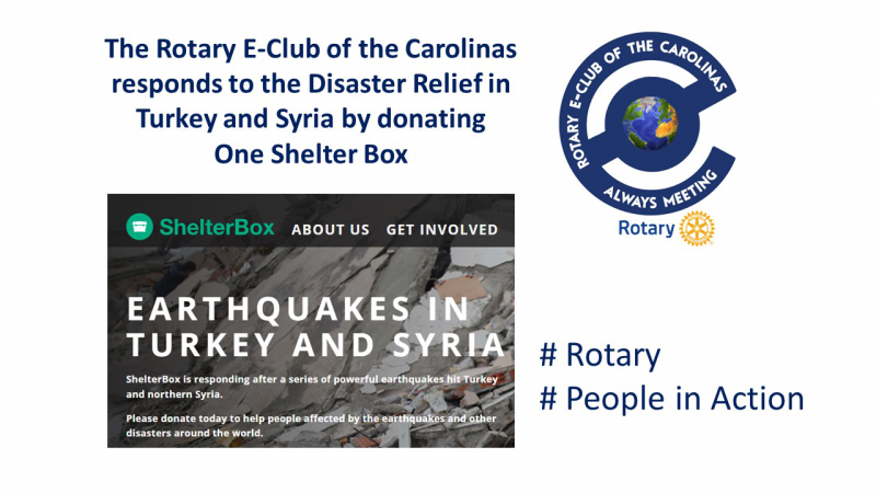 Feb. 2023 Disaster Relief in Turkey and Syria - w/Shelter Box
